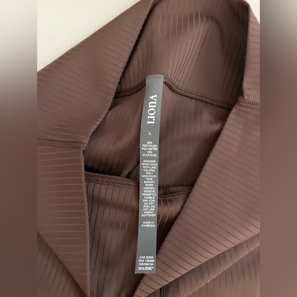 NWT Vuori Inversion Ribbed Java High-Waisted Performance Leggings Size L - Picture 11 of 12